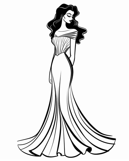 coloring page of Miss Scarlet