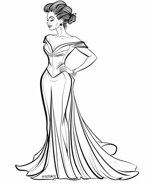 coloring page of Miss Scarlet