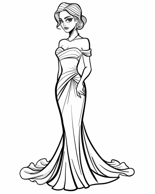coloring page of Miss Scarlet