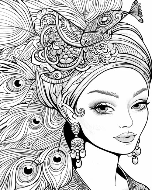 coloring page of Mrs. Peacock