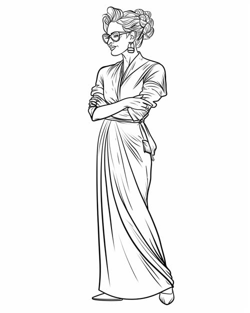 coloring page of Mrs. Peacock