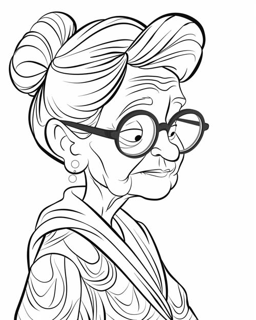 coloring page of Mrs. Peacock