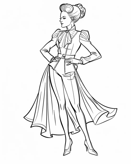 coloring page of Mrs. Peacock