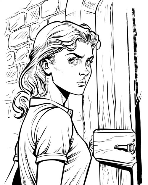 coloring page of Nancy Drew
