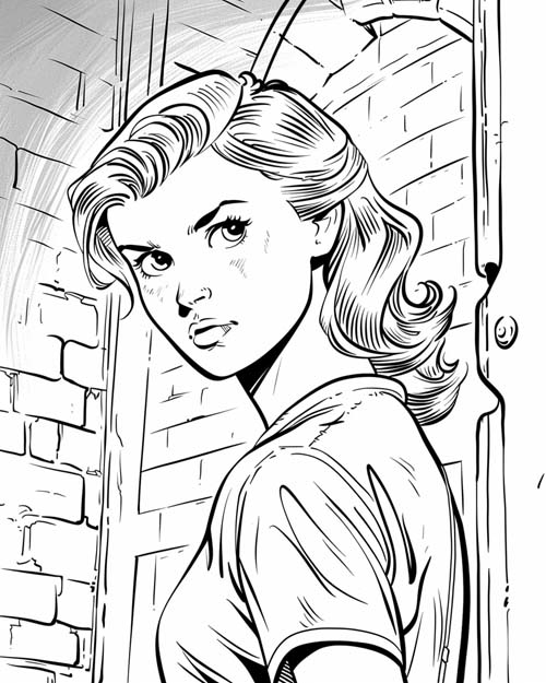 coloring page of Nancy Drew