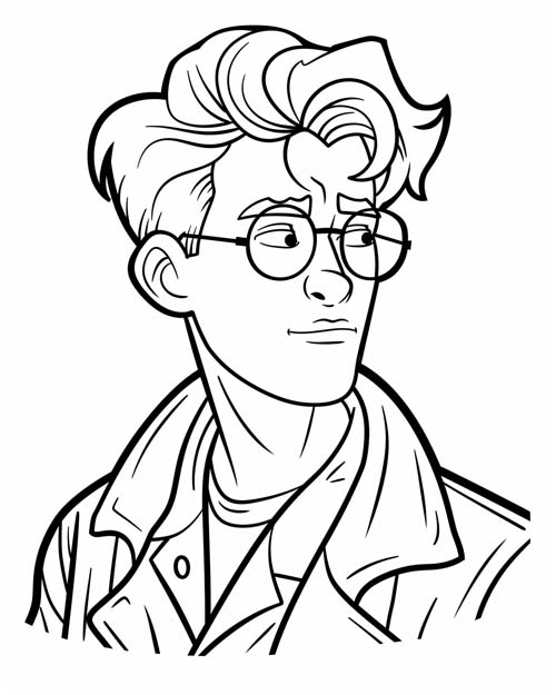 coloring page of Professor Plum