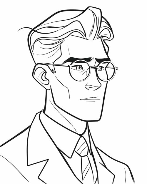 coloring page of Professor Plum