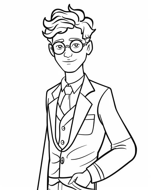 coloring page of Professor Plum
