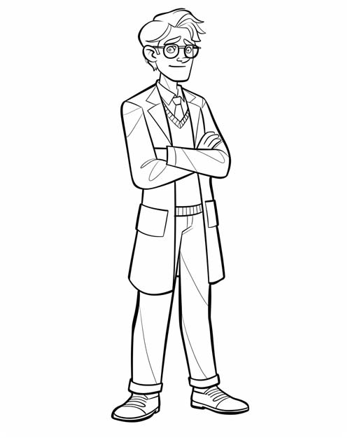 coloring page of Professor Plum