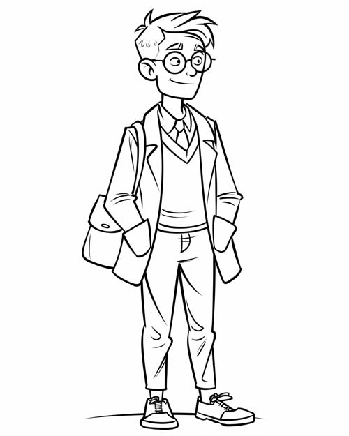 coloring page of Professor Plum