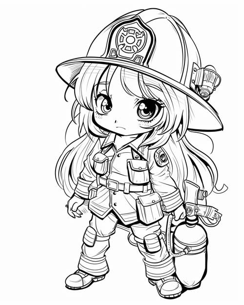 fire girl coloring page