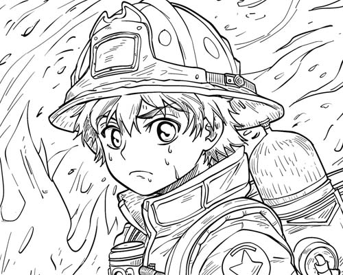 fireman coloring page