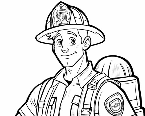 fireman coloring page