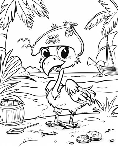 cute flamingo coloring page