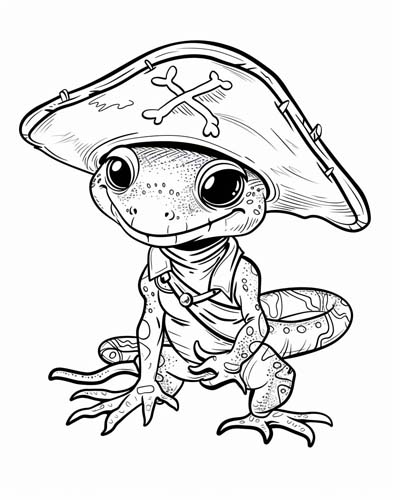 cute gecko coloring page