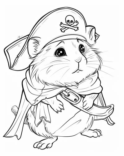 cute hamster coloring page