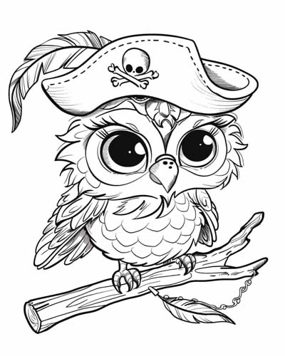 cute owl coloring page