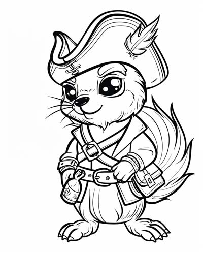 cute squirrel coloring page