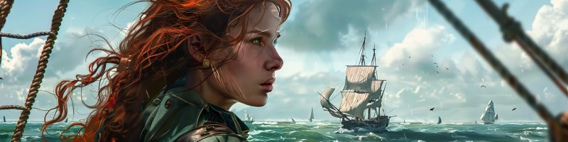 Anne Bonny staring out to sea