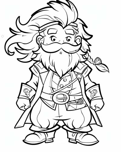 cartoon pirate Benjamin Hornigold coloring page