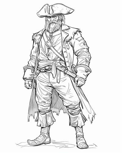 blackbeard the pirate coloring page