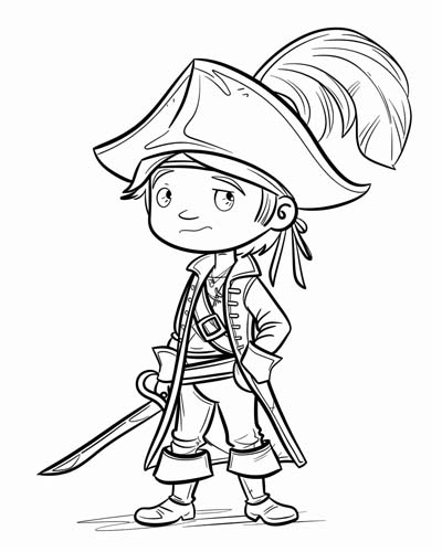 young Pirate Calico Jack coloring page