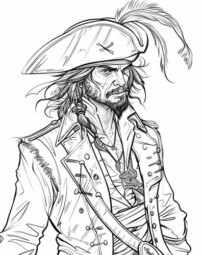 Pirate Calico Jack coloring page