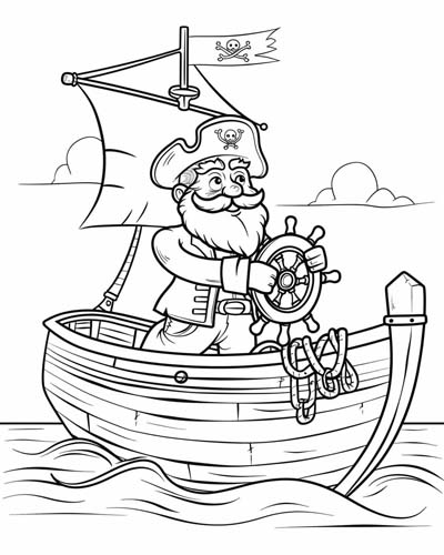 cartoon Pirate Captain Kidd coloring page