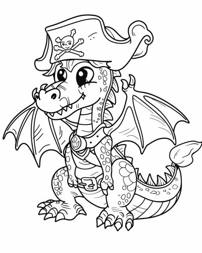 pirate dragon coloring page