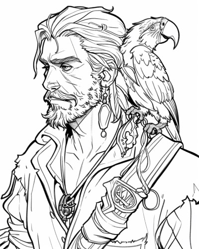 pirate Long John Silver coloring page