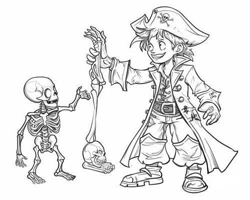 pirate necromancer coloring page