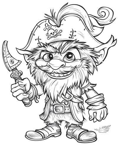 pirate troll coloring page
