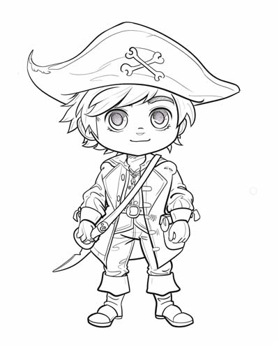 cartoon Pirate Henry Jennings coloring page