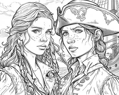 Anne Bonny and Mary Read coloring page