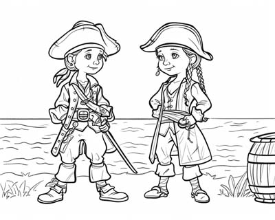 Anne Bonny and Mary Read coloring page