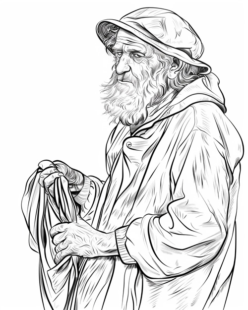 elderly sailor coloring page