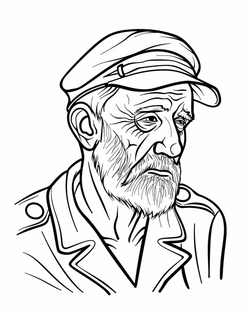elderly sailor coloring page