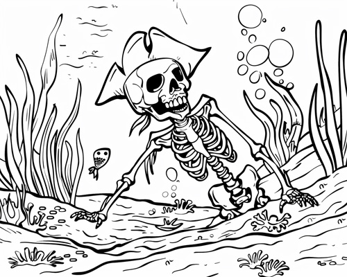 pirate skeleton coloring page
