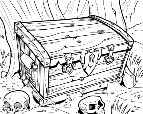 pirate treasure coloring page