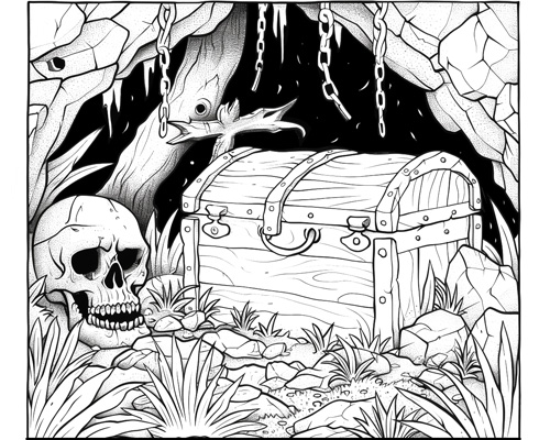 pirate treasure coloring page