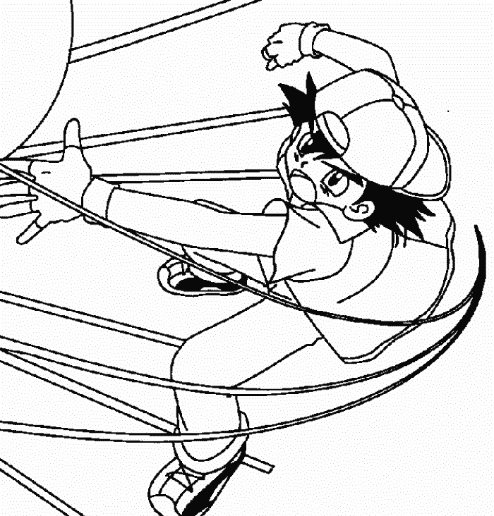 Ash the pokemon trainer coloring page