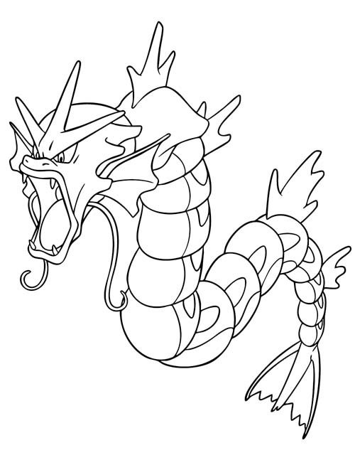 coloring page of Gyarados