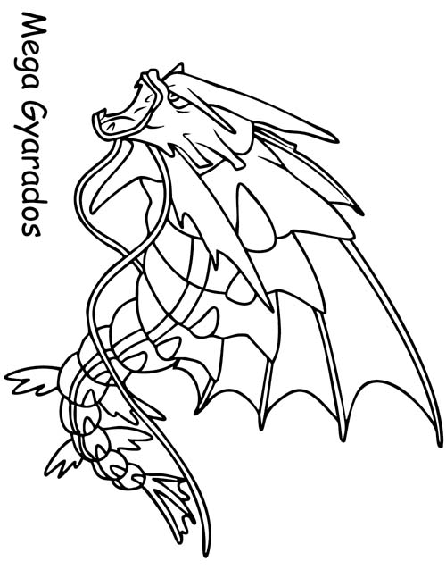 coloring page of Mega Gyarados