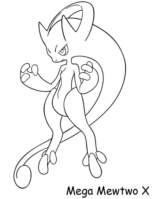 coloring page of Mega Mewtwo X