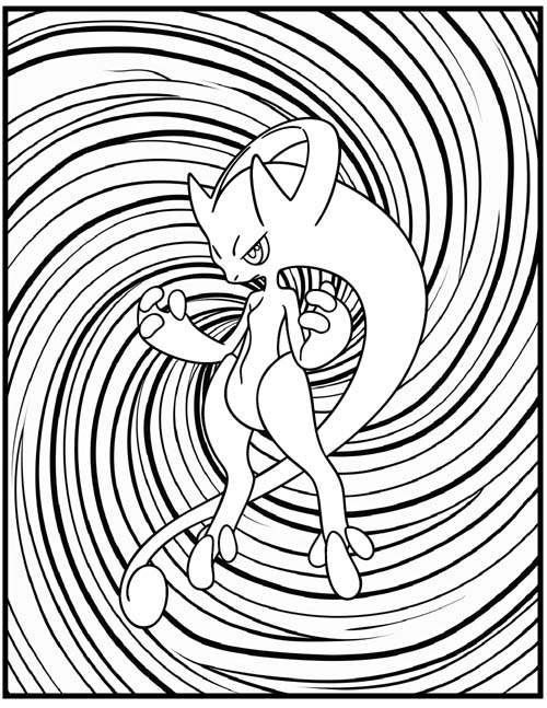 labeled coloring page of Mega Mewtwo X