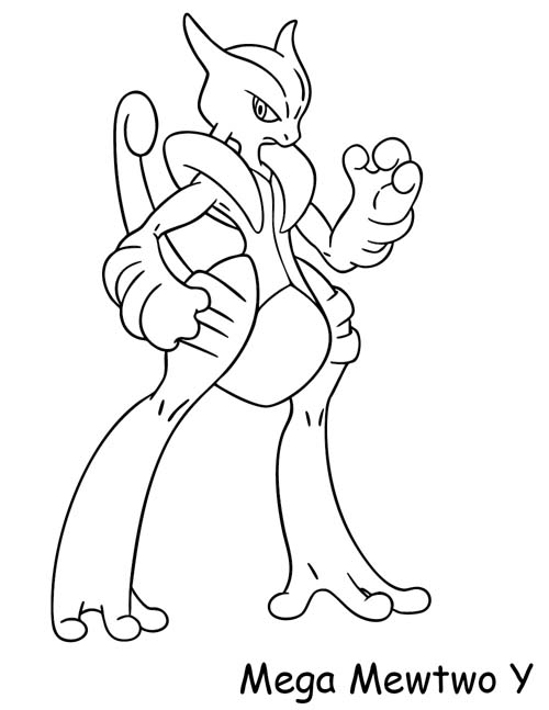 coloring page of Mega Mewtwo Y