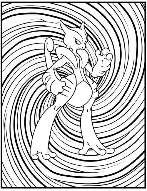 labeled coloring page of Mega Mewtwo Y