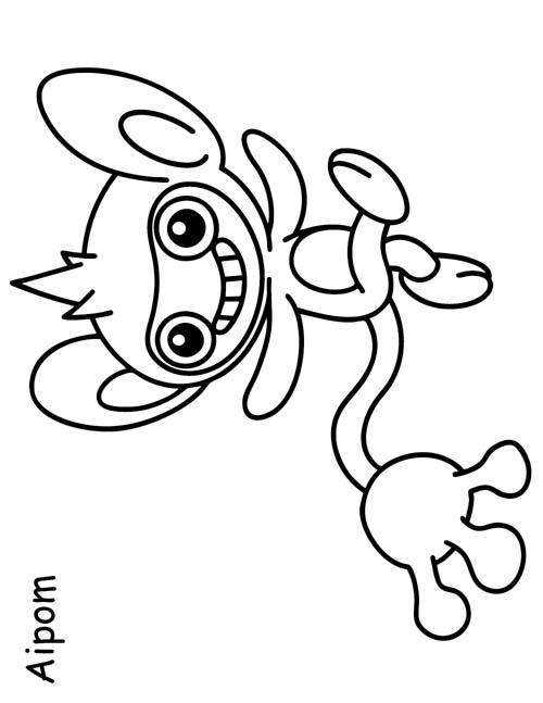 coloring page of Aipom