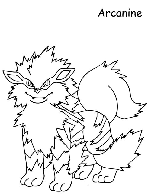 coloring page of Arcanine