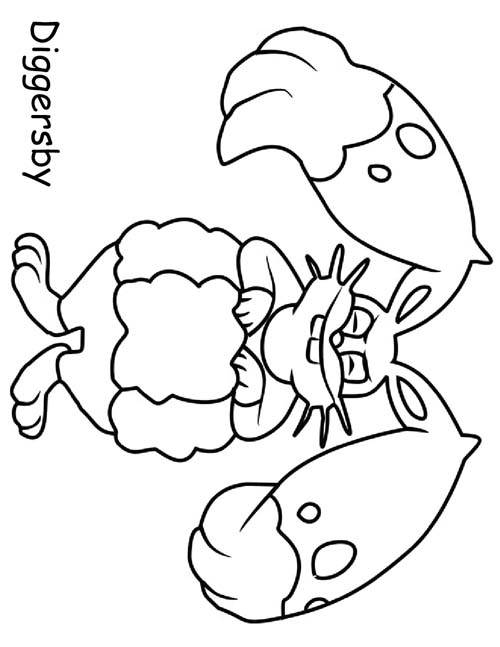 coloring page of Diggersby